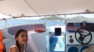Rented a boat for a day and had sex on it with Asian teen GF