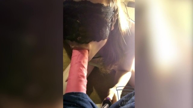 POV trap girl giving blowjob to dildo