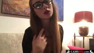 Hot girl with glasses fucking herself good - CAMS666&period;com