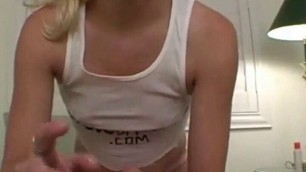 POV teen jerks off dick in close-up