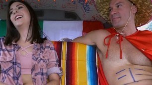 BANGBROS - Funny Cinco De Mayo Bang Bus Celebration With Not Quite Mexican Babe Natalie Brooks