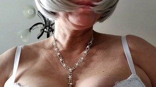 GILF POV, big tits cowgirl and romantic Mr. Pussy Licking