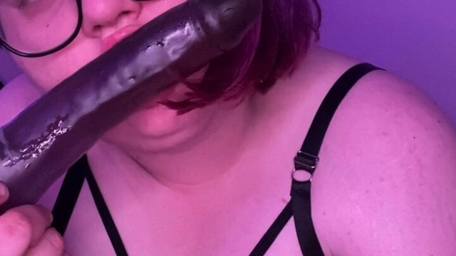 BBW Slut Dove Loves Worshipping Dildo With Mouth And Tits