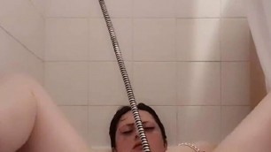 wife gets freaky & creamy in the shower with her pussy - Rosie Belle