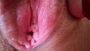 Extremely Close-up Wet Pussy Masturbation