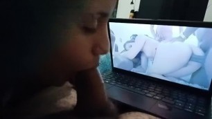 I Put my Bitch to Give a Blowjob with me Watching Porn, she Love that Bitch????????????????